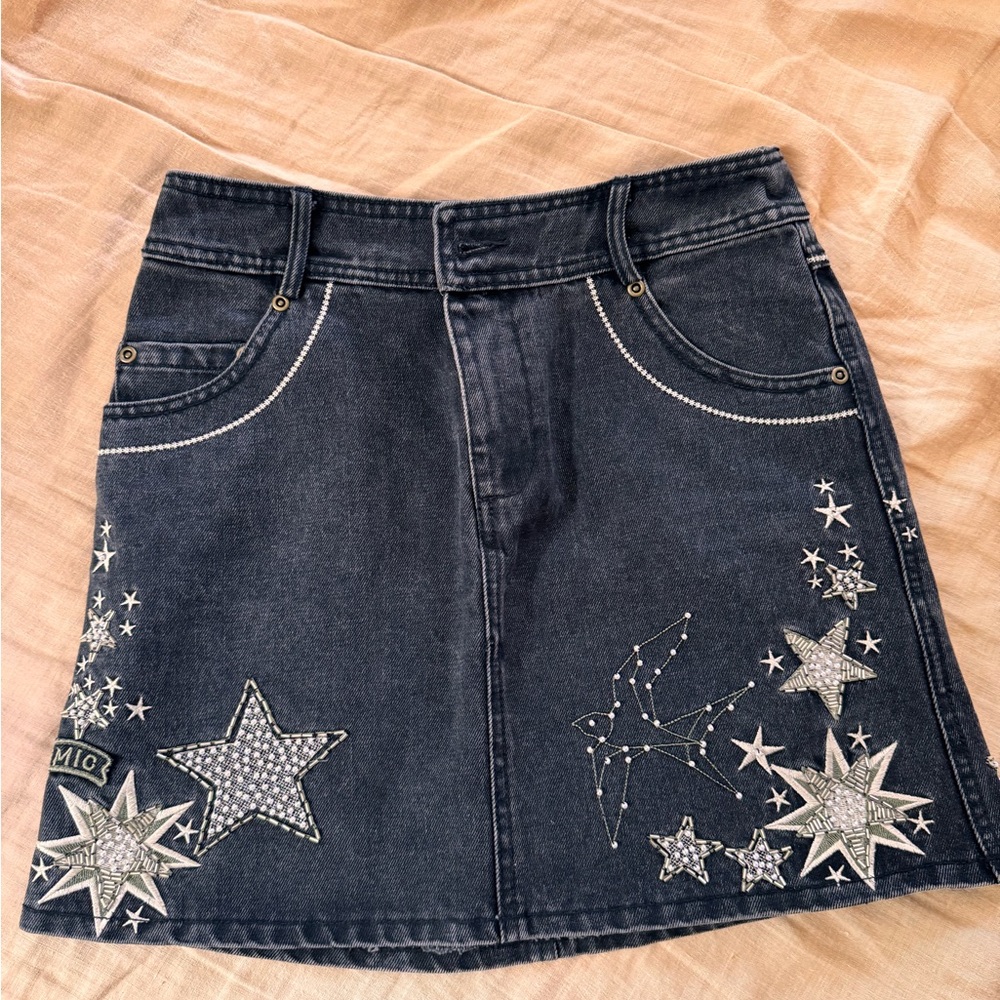 Spell Celestial Sequin Embellished Mini Skirt - A… - image 3